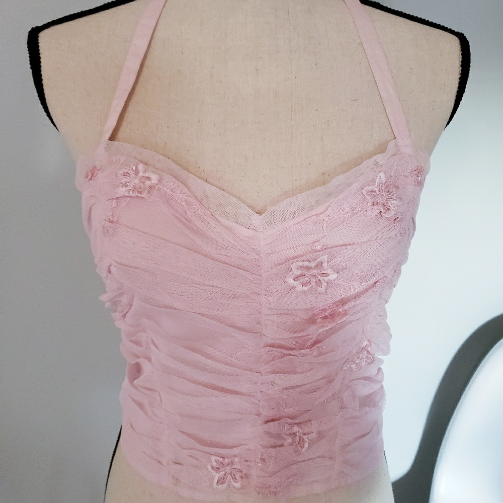 Forever 21 Pink Beaded Crop Top